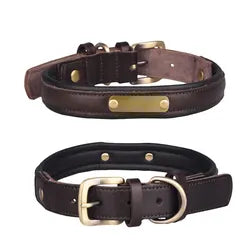 Adjustable Leather Cowhide Leather Dogs Collar