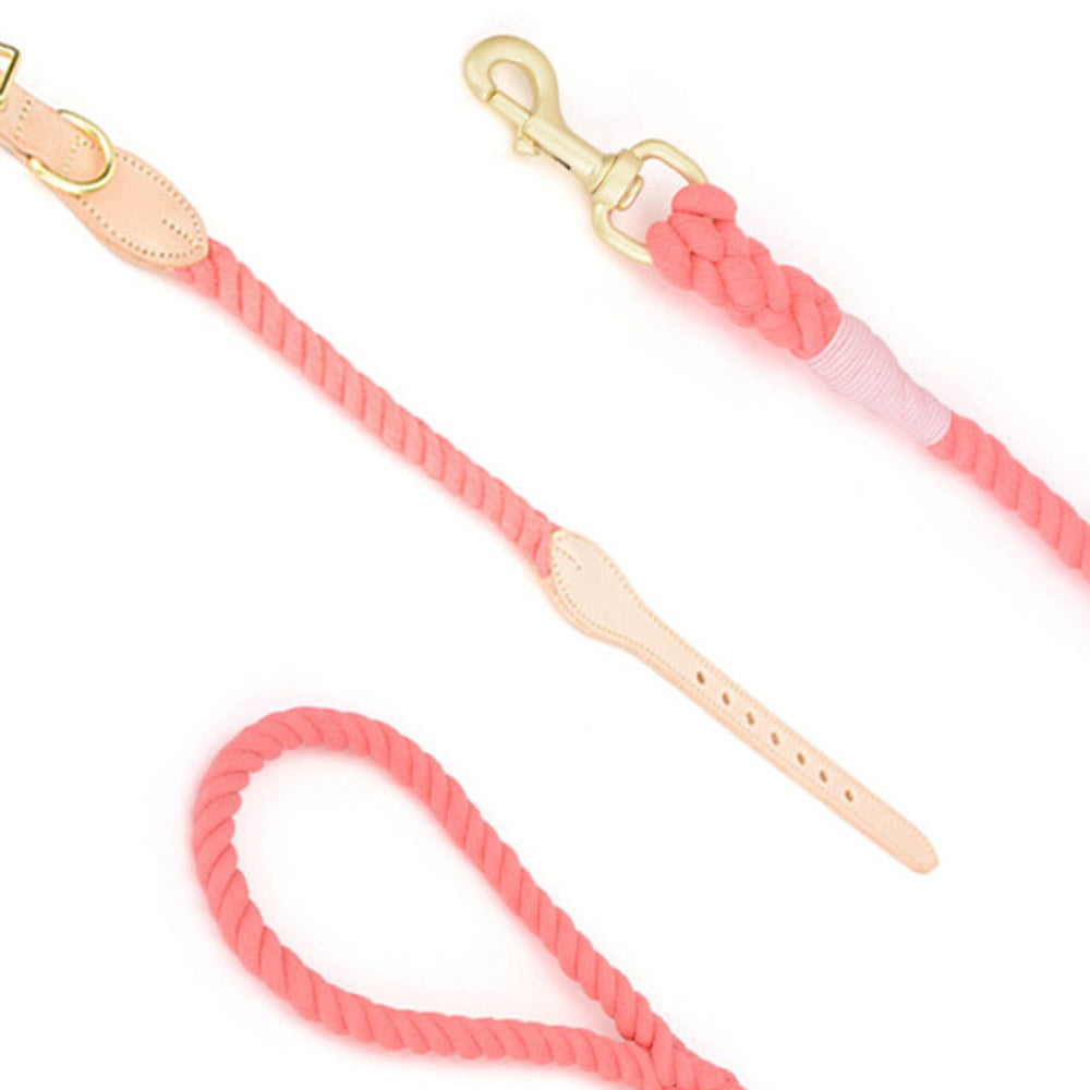 Premium Cotton Rope Dog Leash Collar Set