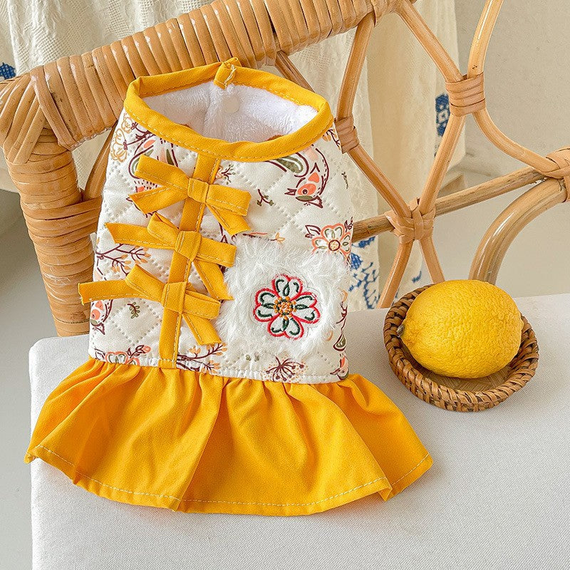 Pet New Year Tang Suit Cat Dress Thick Coat Clothes