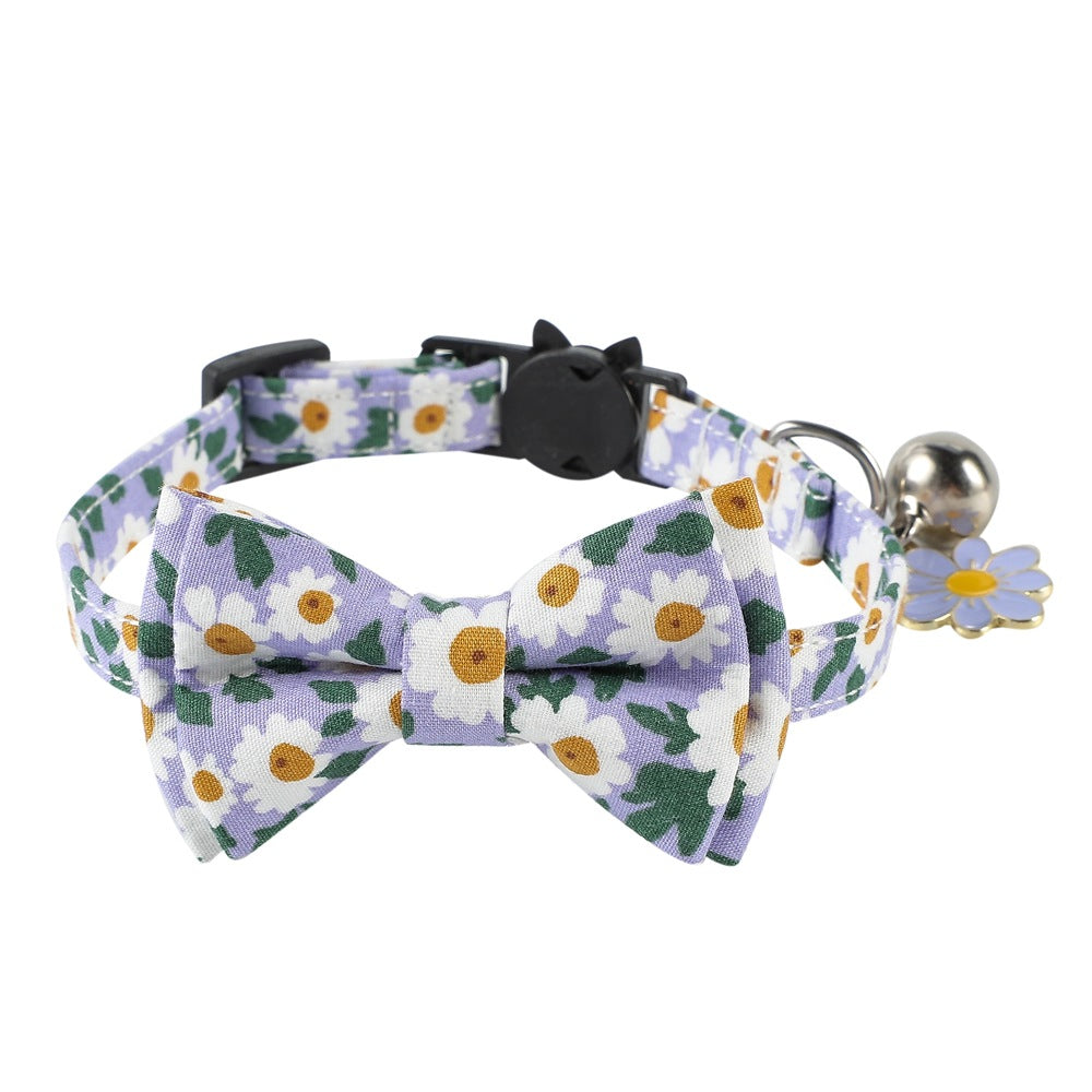 Cat CollarS With Bell Summer Floral Kitten Bow Tie