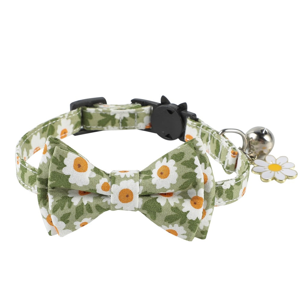 Cat CollarS With Bell Summer Floral Kitten Bow Tie