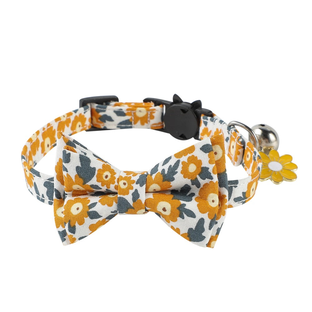 Cat CollarS With Bell Summer Floral Kitten Bow Tie