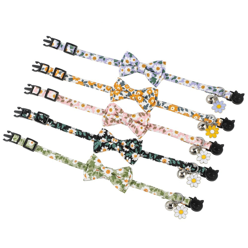 Cat CollarS With Bell Summer Floral Kitten Bow Tie