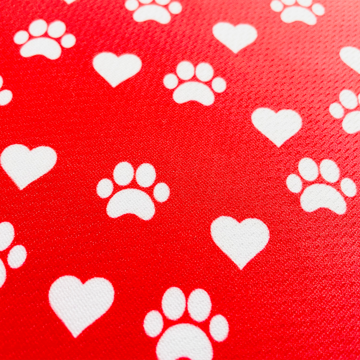 Valentines Day Paw Prints & Hearts Red Tie On Dog Bandana - [[Product type]] | Buffy's