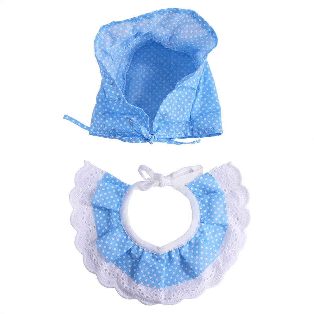 Pet Cat Lace Scarf Hat Set Cute Polka Dot Saliva Towel Pet Lace Hat