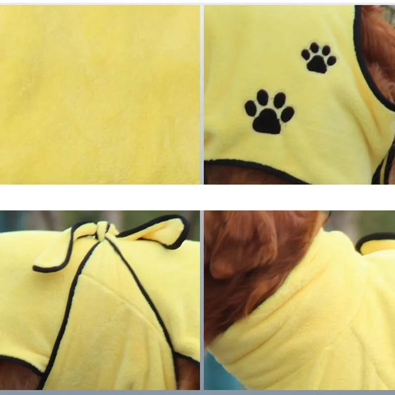 Pet Dog Bath Towel Dry Whole Body Hair Absorbent Shower Clothes
