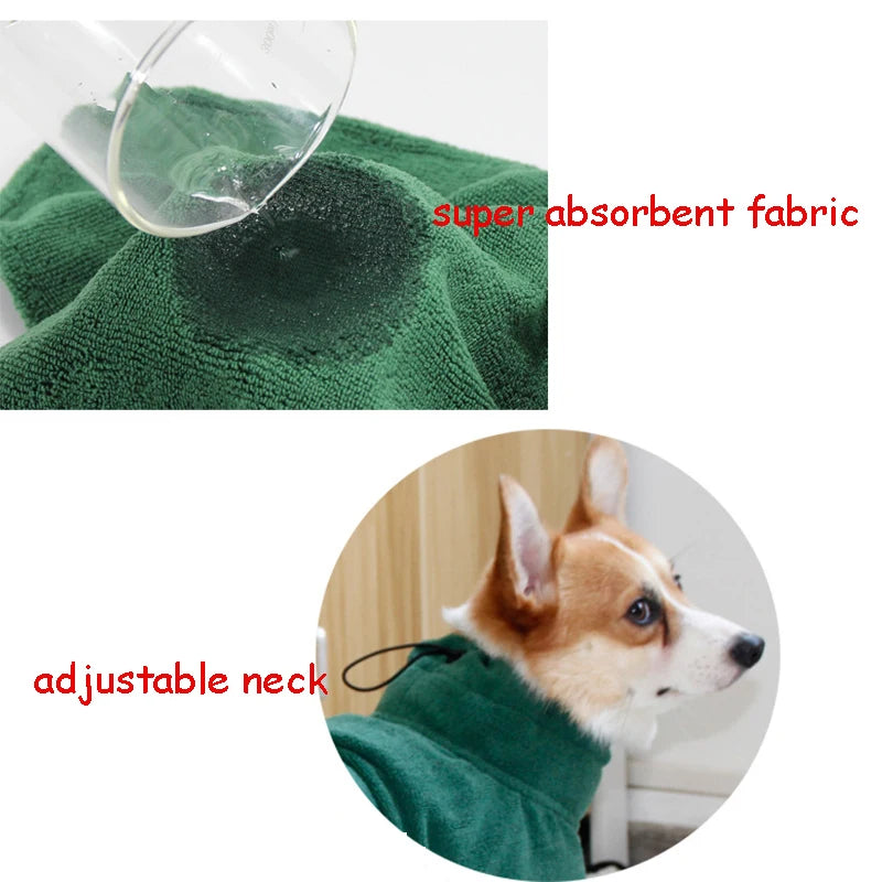 Pet Dog Bathrobe Microfiber Dog Bath Blanket