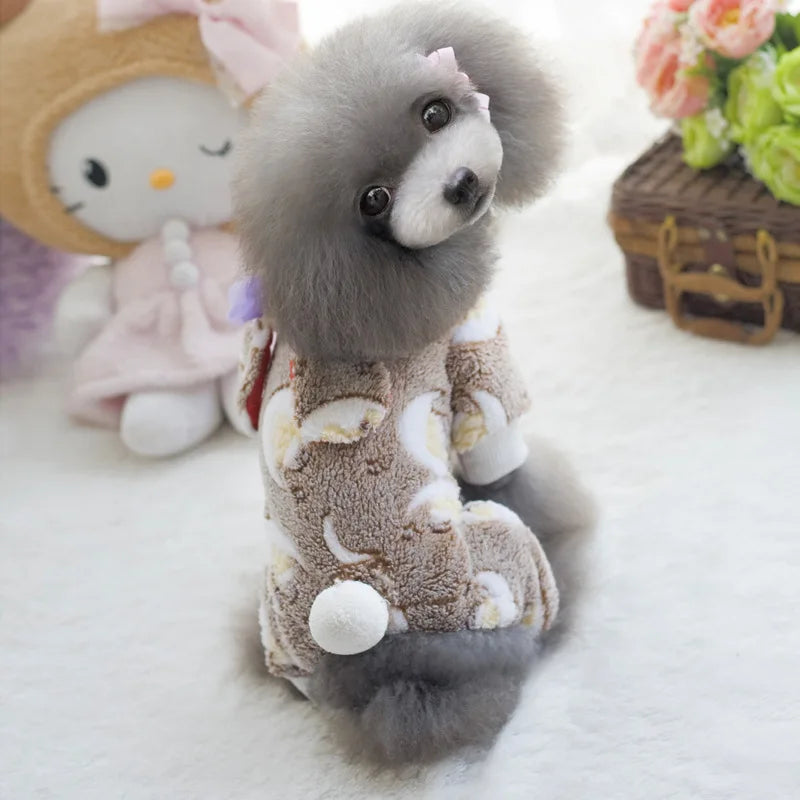 Cross-Border Pet Dog Clothing Plush Home Clothes Pajamas