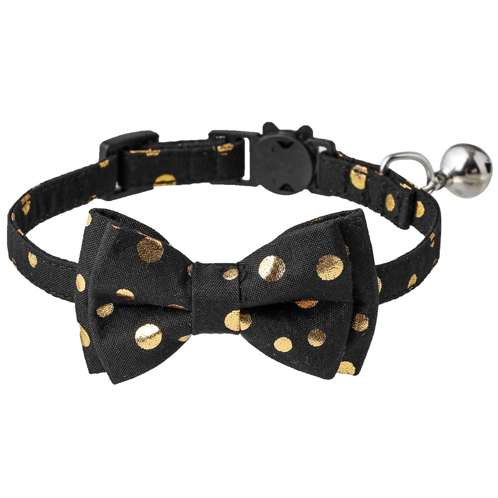 Bronzing Leopard Print Bow Knot Cat Collars