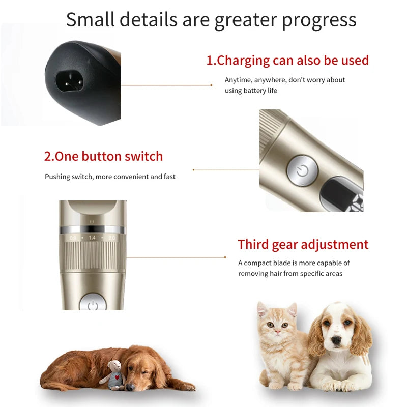 Professional Cat Dog Hair Clipper All Metal Rechargeable Pet Trimmer - [[Product type]] | Buffy's