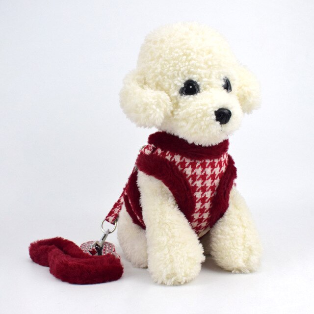 Warm Pet Dog Harness Chest Strap Adjustable Vest Leash