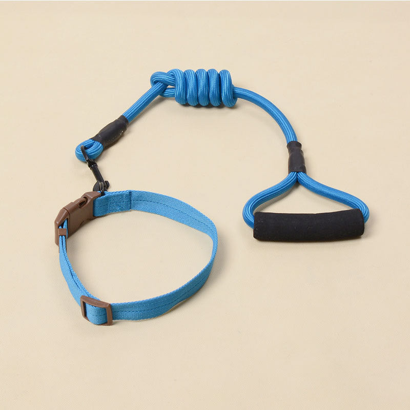 Solid Color Pet Adjustable Chest Strap Harness Leash With Collar Set