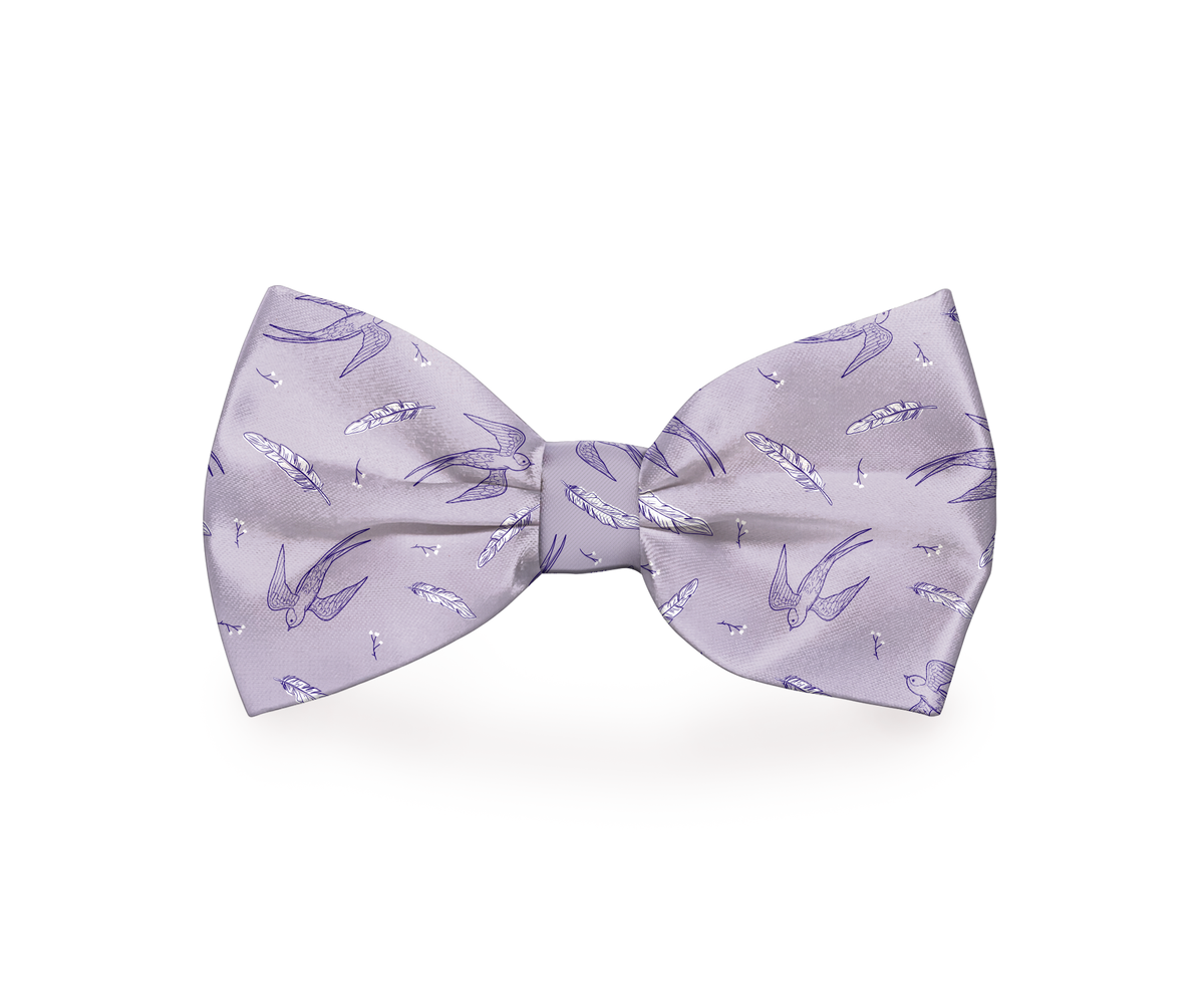 Swallow & Feather Dog Bow Tie Purple - [[Product type]] | Buffy's