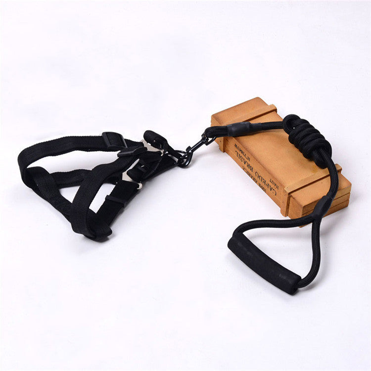 Solid Color Pet Adjustable Chest Strap Harness Leash With Collar Set