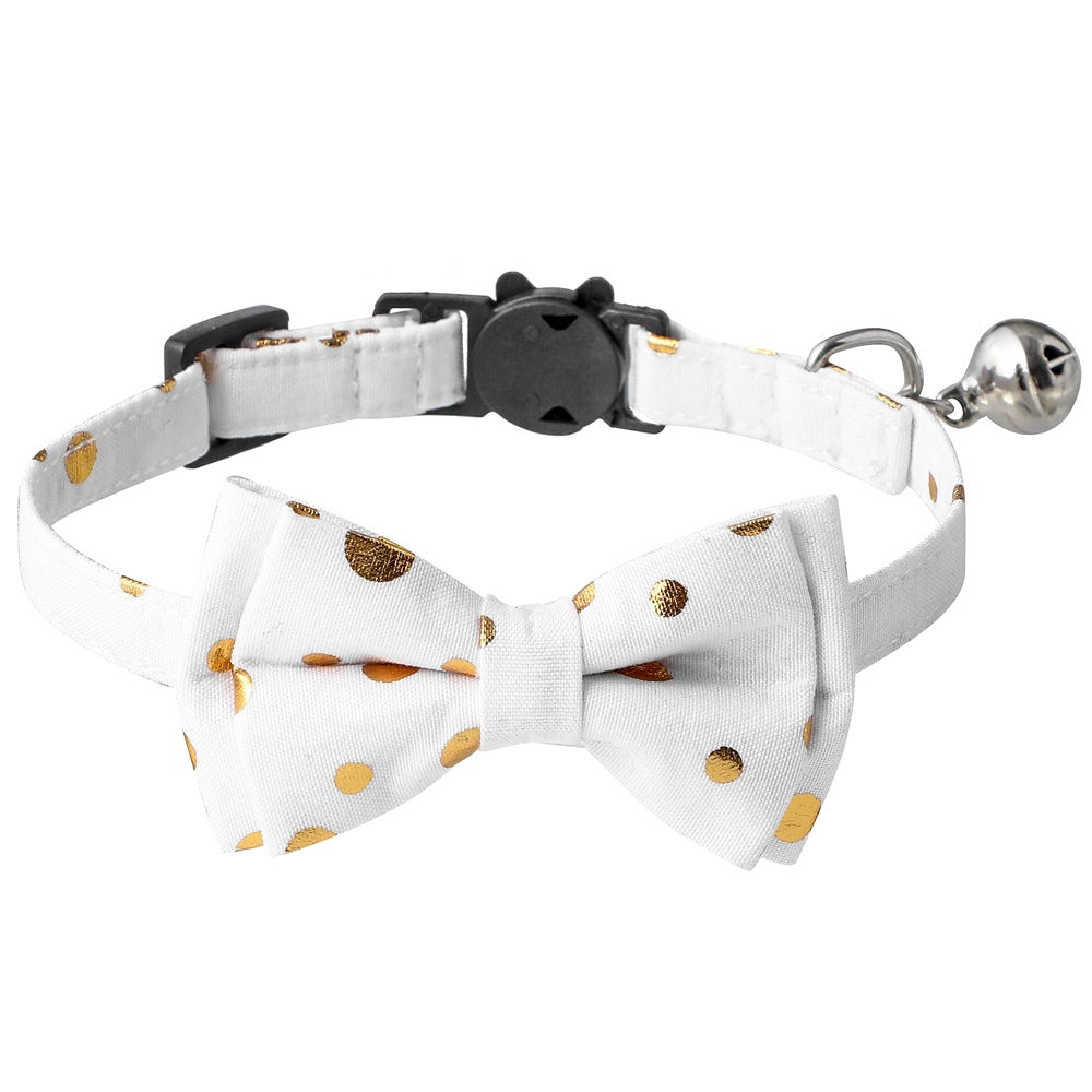 Bronzing Leopard Print Bow Knot Cat Collars