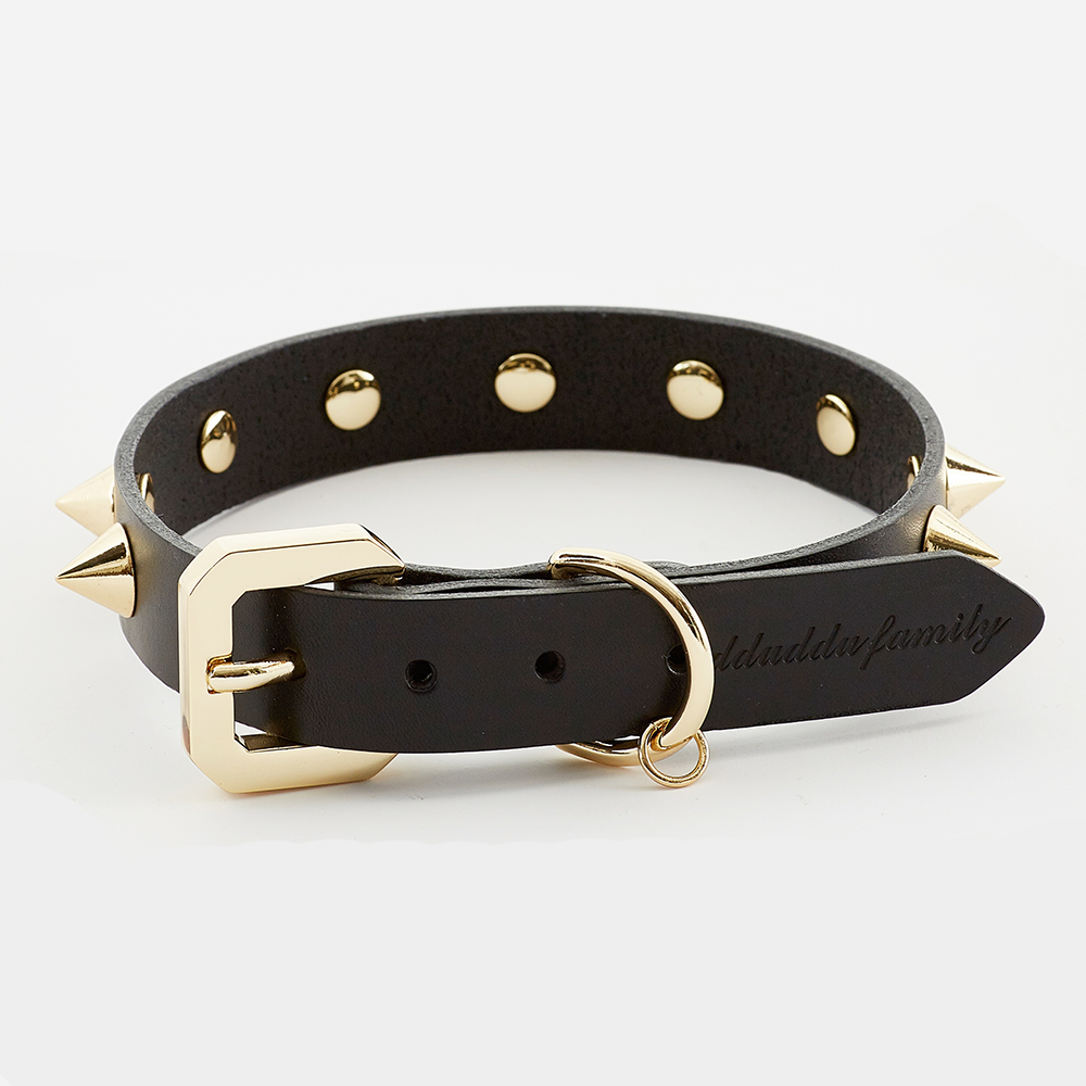 Golden Spike Black Collar - [[Product type]] | Buffy's