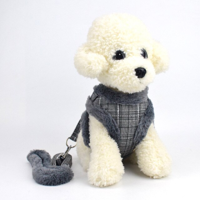 Warm Pet Dog Harness Chest Strap Adjustable Vest Leash