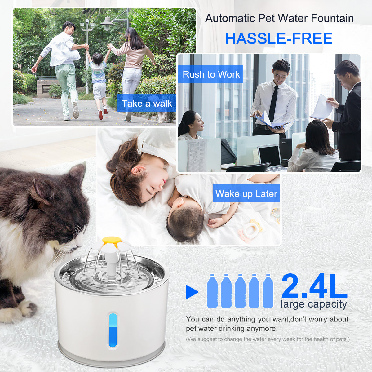 Automatic Pet Cat Water Fountain Drinker Feeder - [[Product type]] | Buffy's
