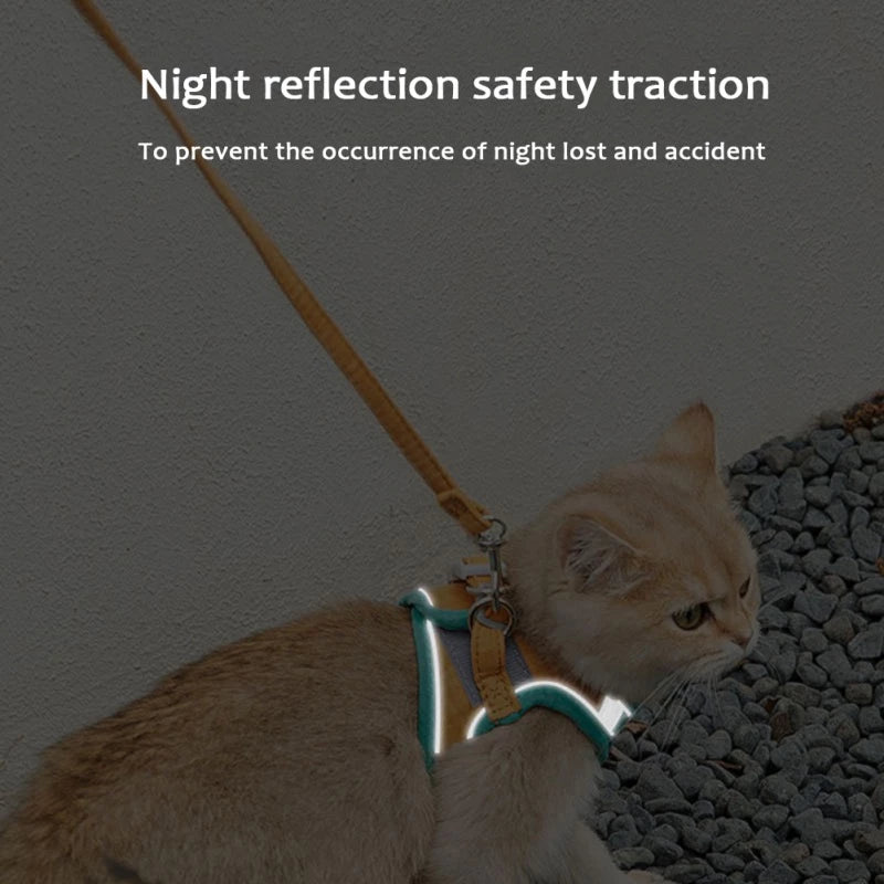 Adjustable Cat Harness With Leash Set Reflective Vest Pet Harnesses - [[Product type]] | Buffy's