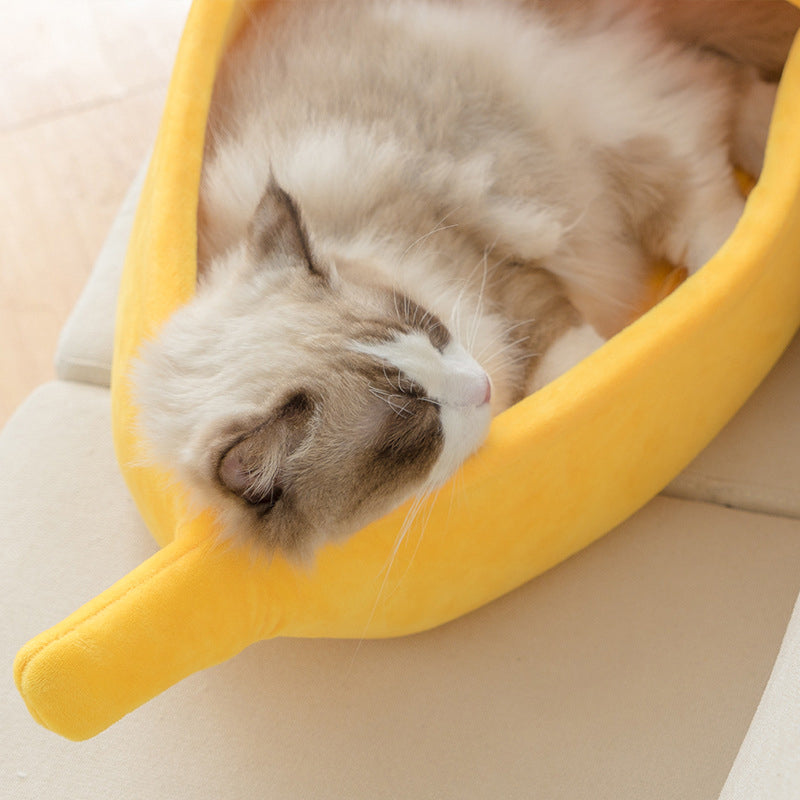 Funny Banana Cat Bed House Cute Cozy Cat Mat Beds - [[Product type]] | Buffy's
