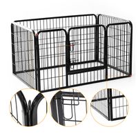 PawHut 49" 4 Panel Black Pet Playpen Heavy Duty Puppy Cat Dog Pen - [[Product type]] | Buffy's