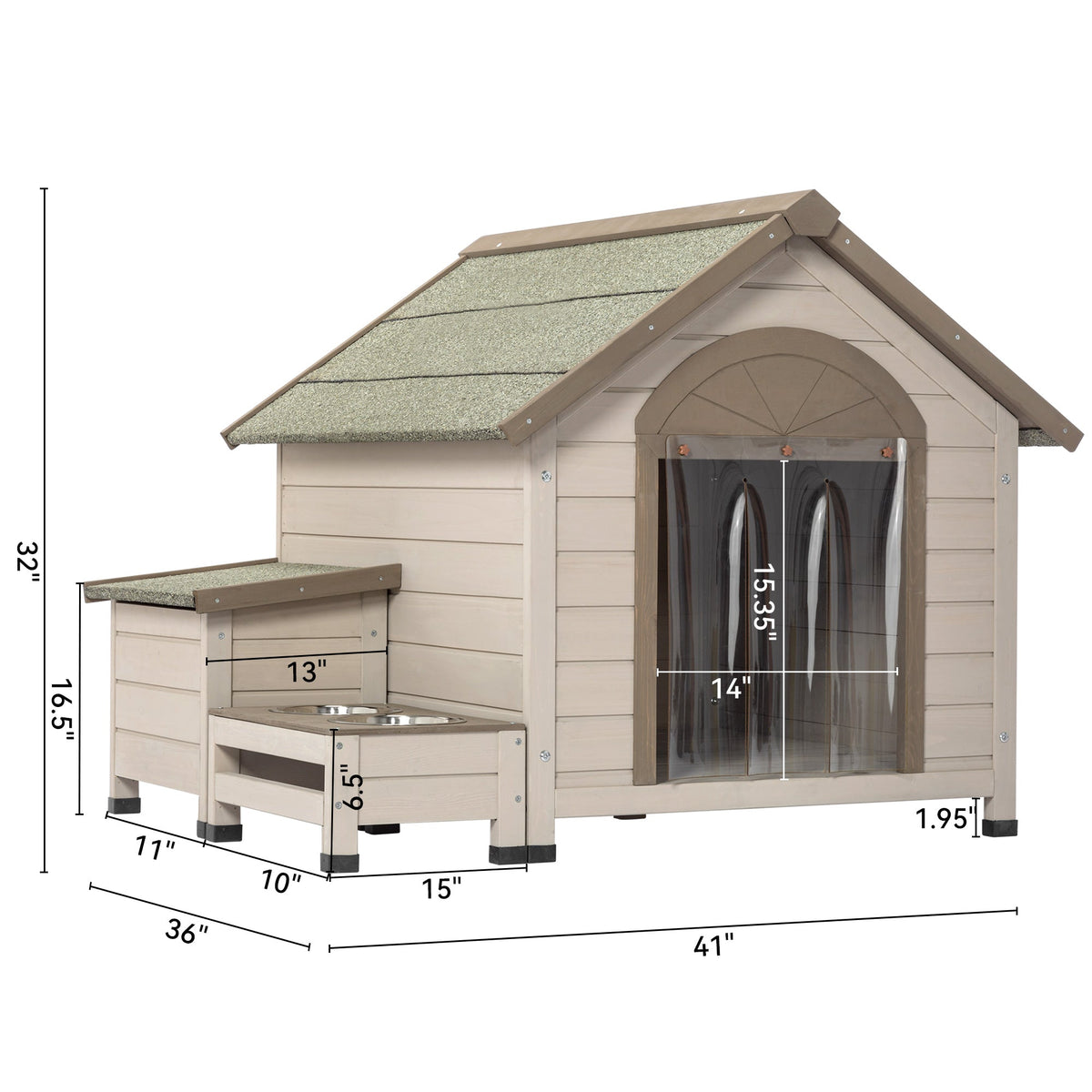 Outdoor fir wood dog house with an open roof ideal for small to medium - [[Product type]] | Buffy's