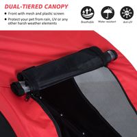PawHut Foldable Pet Bike Trailer Dog Cat Travel Bicycle Carrier, Red - [[Product type]] | Buffy's
