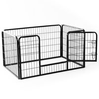 PawHut 49" 4 Panel Black Pet Playpen Heavy Duty Puppy Cat Dog Pen - [[Product type]] | Buffy's