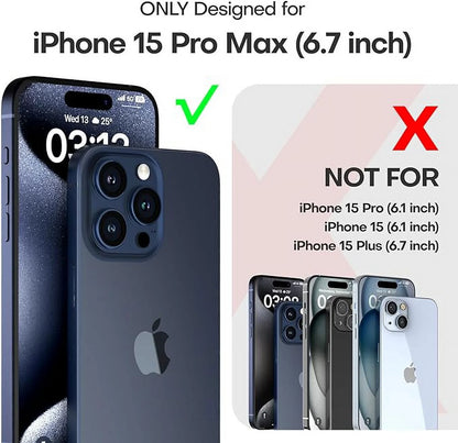 Magnetic Clear Case Compatible with Iphone 15 Pro Max, Flexible Fashion Cover, Black