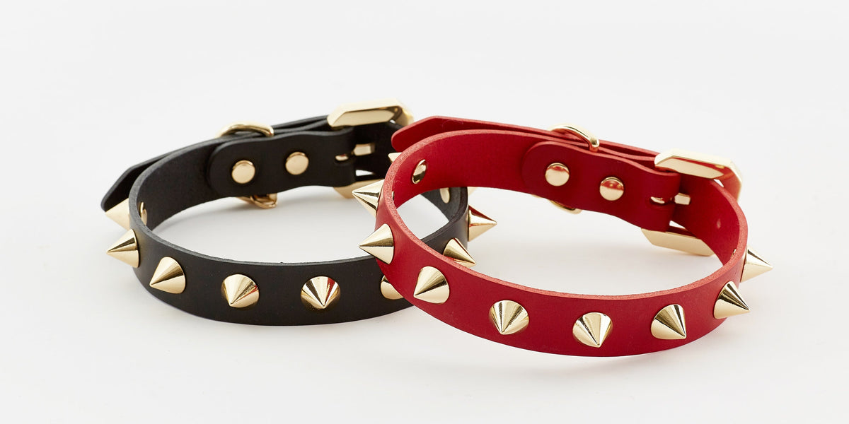 Golden Spike Black Collar - [[Product type]] | Buffy's