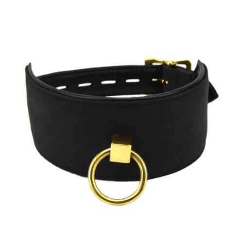 Bound Noir Nubuck Leather Collar with O Ring - [[Product type]] | Buffy's