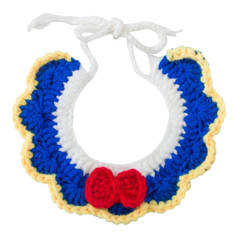 Cat Collar Crochet Woolen Thread Bandage Cape Bib