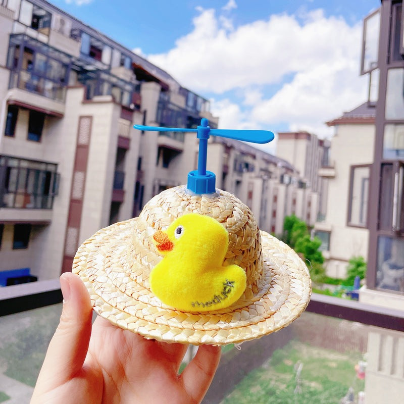 Bamboo Dragonfly Cartoon Cute Cat Straw Hats Cap