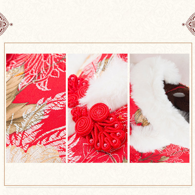 New Year Festive Cat Tang Suit Pet Winter Clothes
