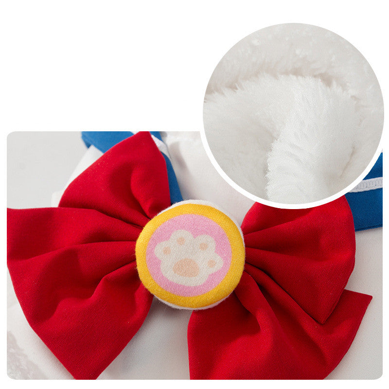 Cat Student Dress Thicken Warm Pet Skirt Clothes