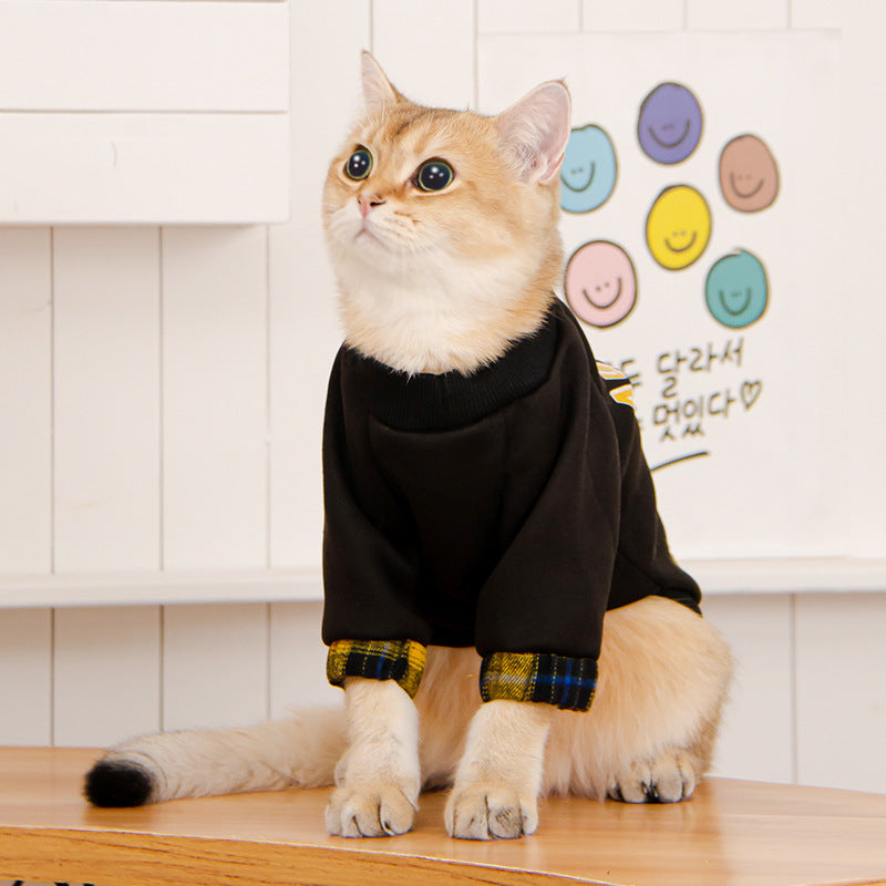 Winter Cool Black Cat Sweatshirt Pet Jumper Clothes