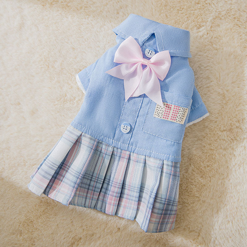 Autumn Cat College Dress Pet Clothes