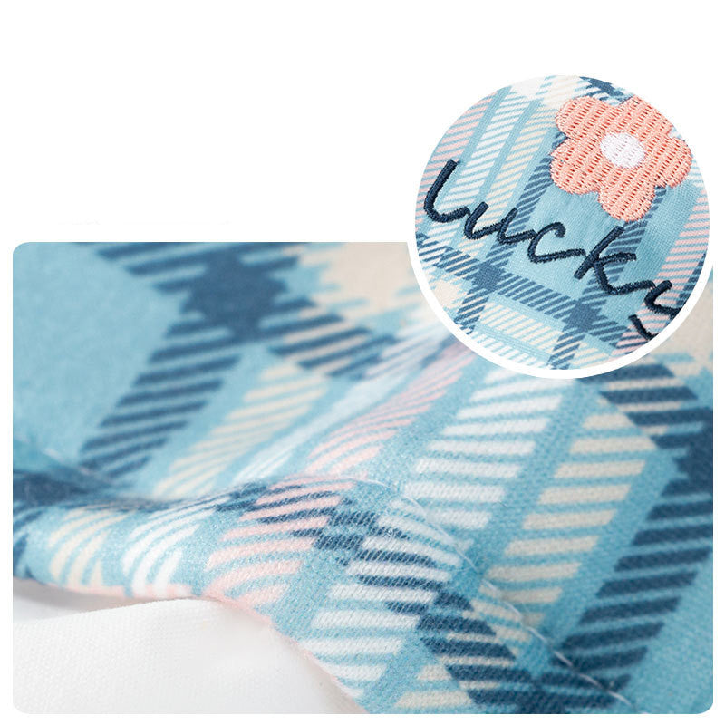 Blue Plaid Check Cat Jumper Vest Pet Clothes