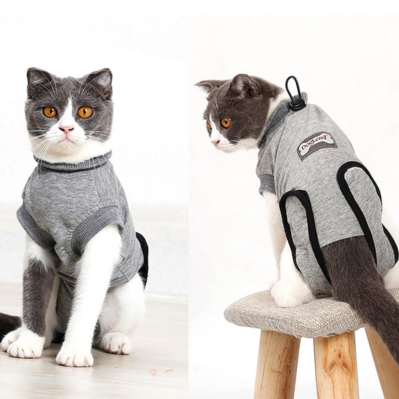 Cat Recovery Outfit Clothes Vest Jumper E-Collar