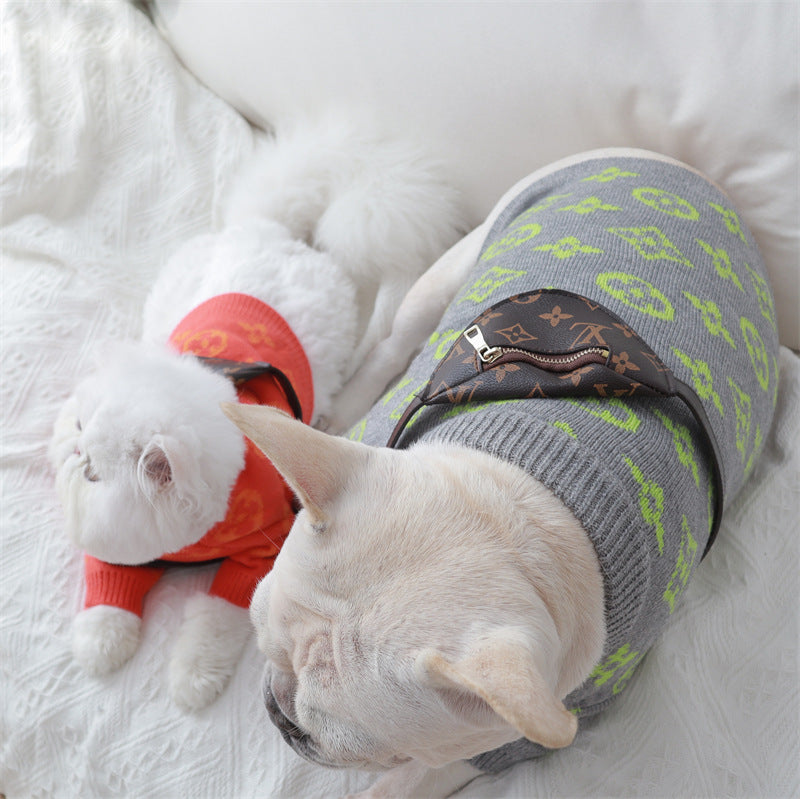 Pet Orange Sweater Dog Cat Winter Jumper