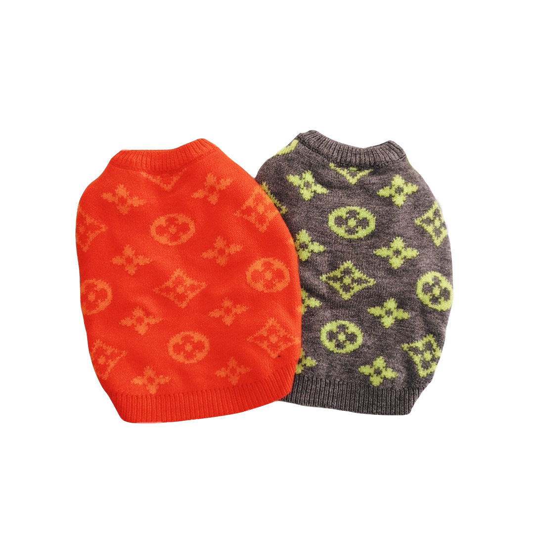 Pet Orange Sweater Dog Cat Winter Jumper