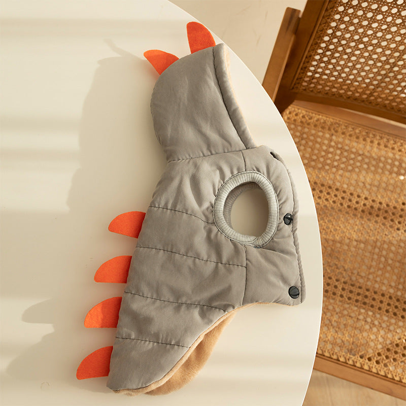 Cute Dinosaur Pet Winter Clothes Cat Plush Jacket Coat Hoodies