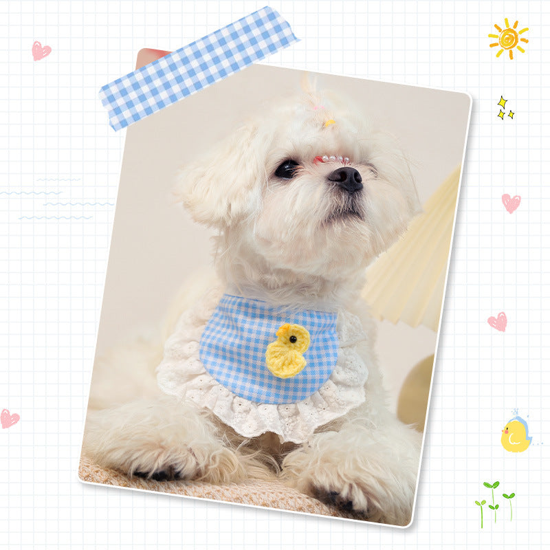 Cat Cute Bib Plaid Dog Pet Bandanas