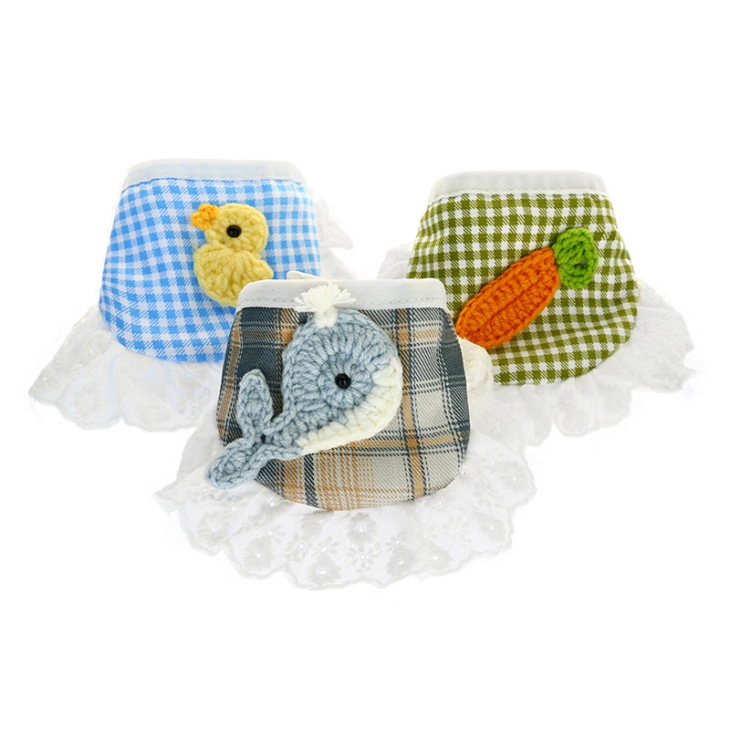 Cat Cute Bib Plaid Dog Pet Bandanas