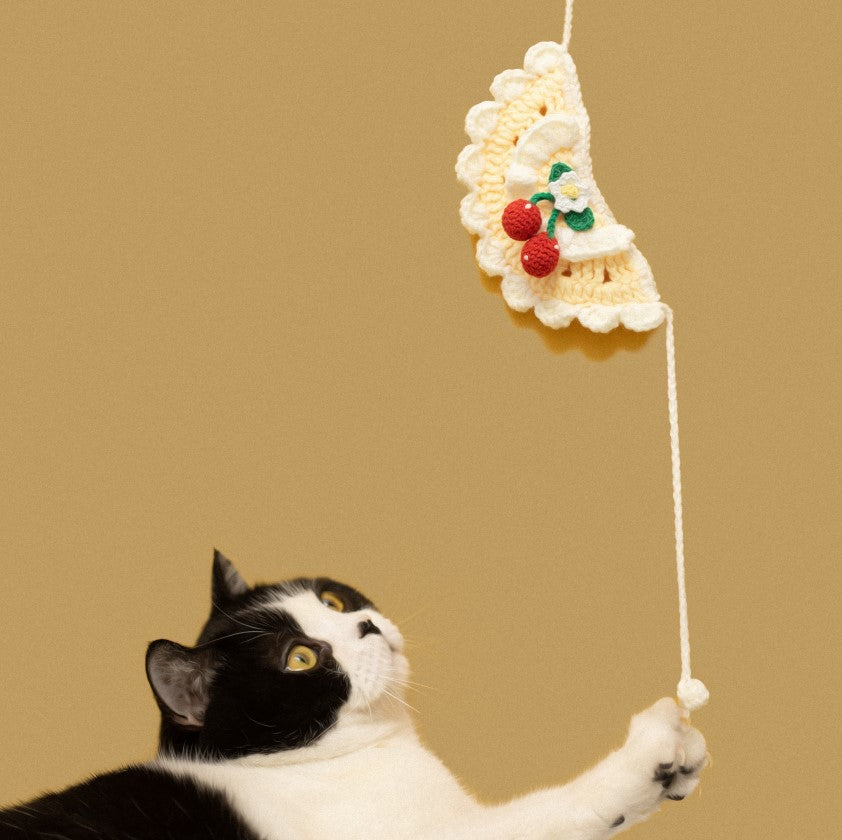 Crochet Cherry Bib Cat Pet Bandana Collar
