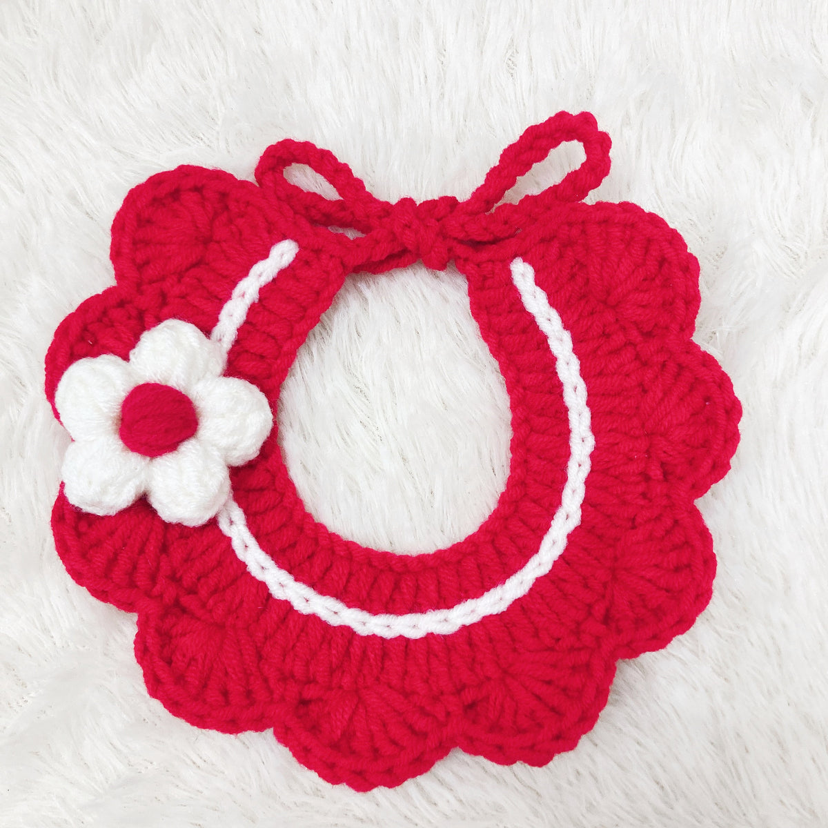 Pet Crochet Floral Cat Bibs Knitted Dog Collar Bandana Scarf