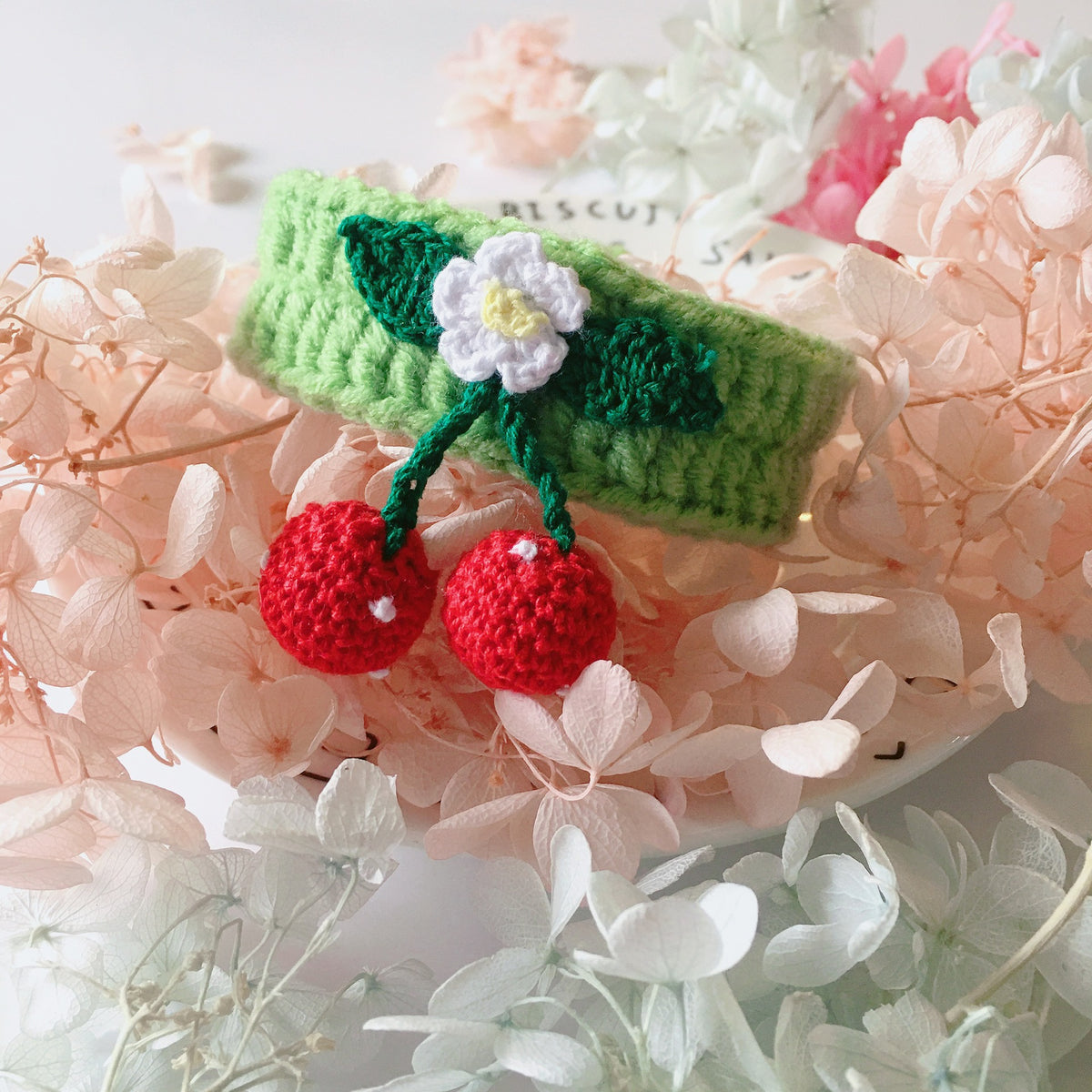 Cat Crochet Cherry Cute Collars Pet Bandana