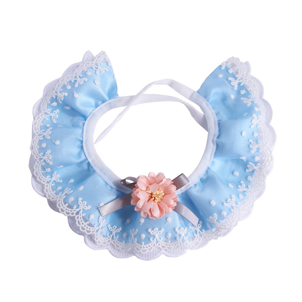 Pet Cute Floral Lace Printed Cat Collars Bibs