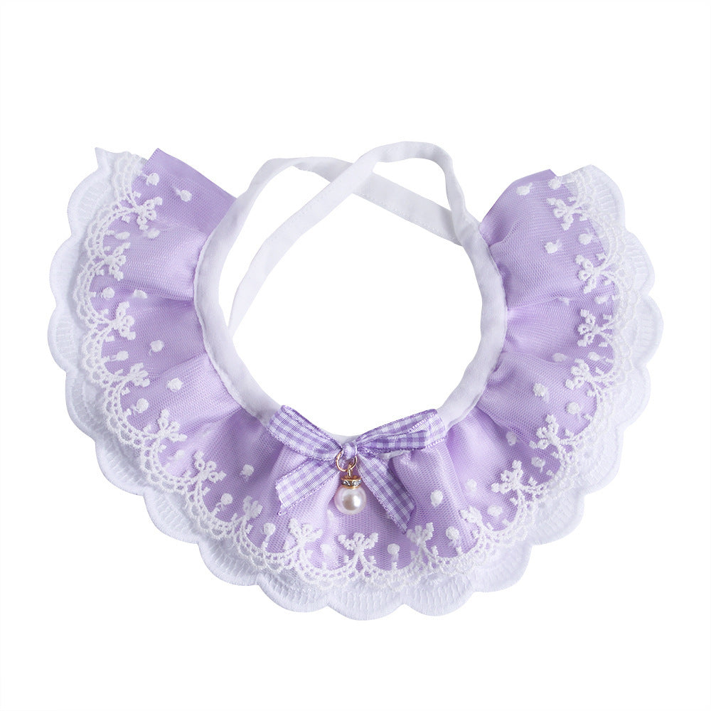 Pet Cute Floral Lace Printed Cat Collars Bibs