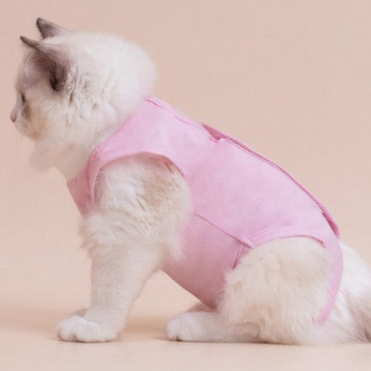 Solid Printed Cat Recovery Suit Pet Clothes